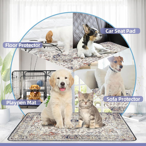 SCLOSE 2 Pack, 48" 48" Washable Pee Pads for Dogs Large x Reusable Puppy Pads Waterproof Dog Rugs, Super Absorbent