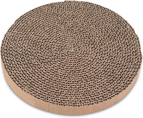 Best Pet Supplies Scratch and Spin Cat Scratcher Replacement Pads - 5 Count, Natural Recycled Cardboard