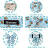 Maca Bates Blue Bee Dog Collar | Adjustable Bowtie for Small Medium Large XL Dogs with Golden Metal Buckle