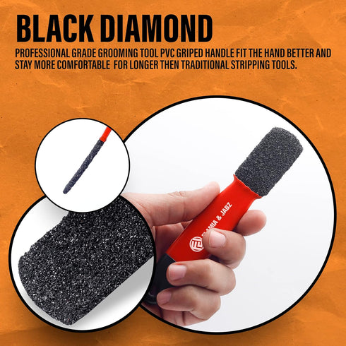 Stripping Metal Stone Diamond Edged for Dogs, Cats & Pets - Plastic Grip (2 Piece Pack of Coarse & Fine)