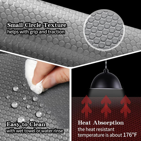 Bearded Dragon Tank Accessories, Reptile Mat for Leopard Gecko, Non-Adhesive Substrate Liner (18"x36" Grey)
