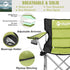 VILLEY Camping Chairs, Padded Folding Chair, Outdoor Portable High Camp Chair, Foldable Outside Arm Chair with Cup