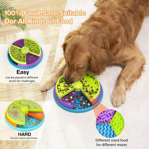 3 (2pcs) Slow Feeder Dog Bowl Layers, Reduces Boredom and Anxiety, Food Puzzle Feeder, Non-Slip Interactive Puzzle Game