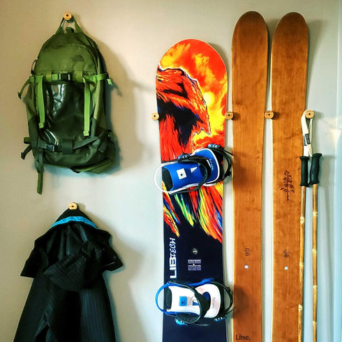 Grassracks Nubbins Bamboo Flush Ski Wall Mount & Snowboard Rack