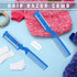 5 Pieces Razor Comb for Dogs, Pet Grooming Trimmer Comb with 25 Extra Blades, Manual Double Edge Razor (Blue)