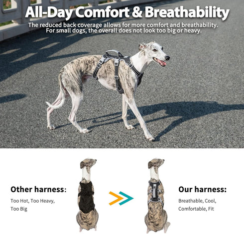 Escape Proof Dog Harness - Secure No Escape Design, Fully Reflective with Handle, Adjustable Vest for Small Dogs
