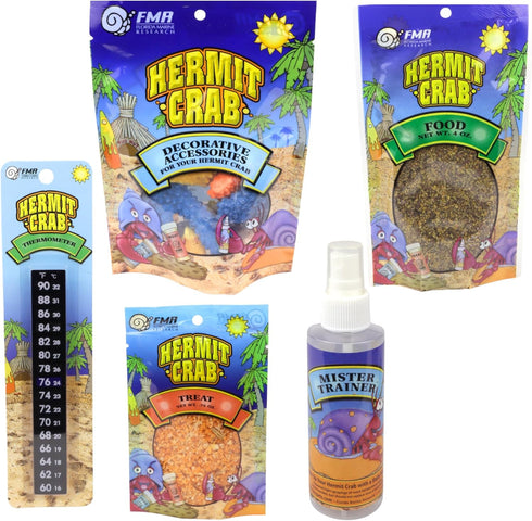 Needzo Ultimate All-in-One Hermit Crab Starter Kit, Neon Plastic Cage, Thermometer, Food, Treats, Trainer Bottle