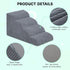 Dog Stairs for Small Dogs and Cats, 20" H 4 Steps Ramp for High Beds, Waterproof Pet Stairs with Removable Cover