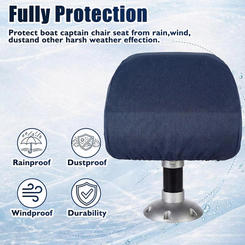 CrystalSylara 2 600d Pcs Boat Seat Covers Waterproof Oxford Pontoon Captain Chair Covers, Fabric Folding Cover