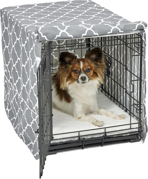 New World Pet Products Light Gray Dog Crate Cover with Teflon Fabric Protector, Fits Midwest 24-Inch Dog Crates,
