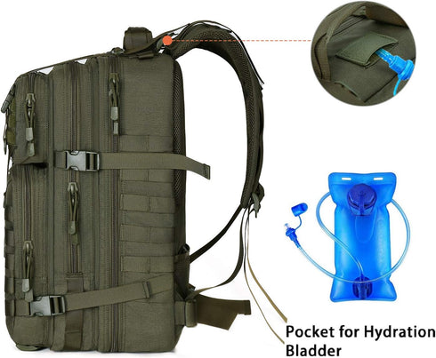 MOSISO 50L Tactical Military Daypack, Large 3 Day Assault Rucksack