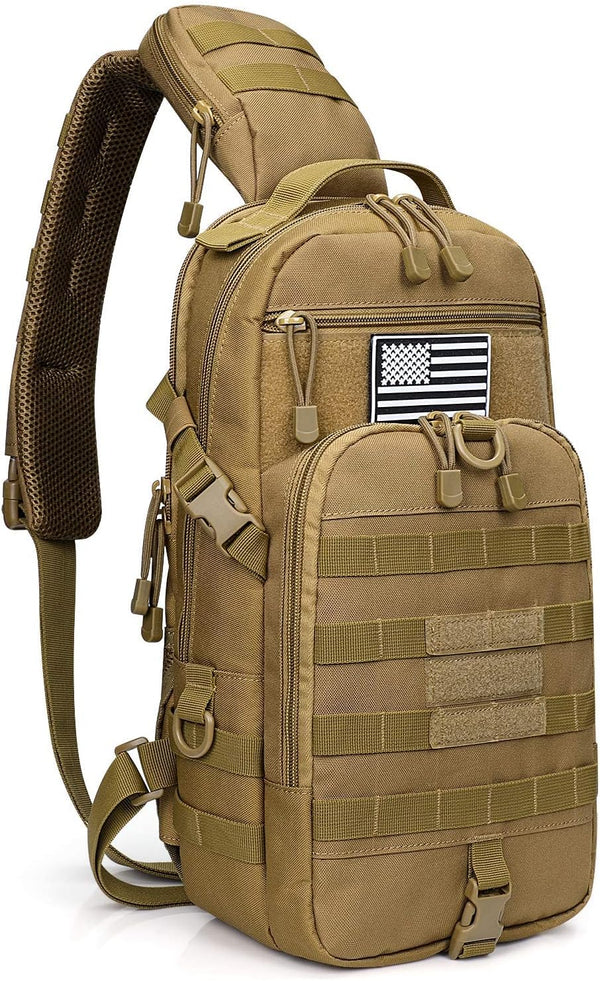 G4Free EDC Tactical Sling Bag Backpack, Molle Chest Shoulder Assault Pack, Outdoor Daypack