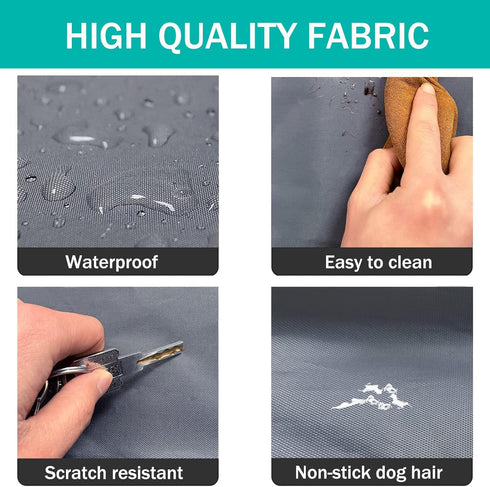 Waterproof Dog Bed Cover 30Lx20Wx4H Inch, Heavy Duty Oxford Replacement Cover with Zipper, Grey, Cover Only
