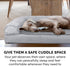 Furhaven Cooling Gel Dog Bed for Medium/Small Dogs with Removable Bolsters & Washable Cover, Plush & Suede Sofa, Gray,