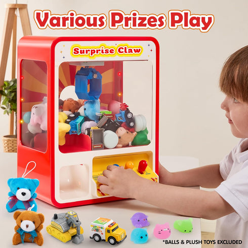 3+ JOYIN Claw Machine Arcade Toy with LED Light & Adjustable Sound, Rechargable Dispenser Toys Mini Vending Machine