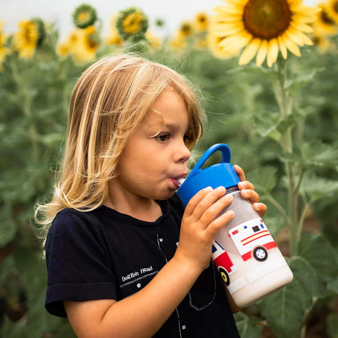 Wildkin Kids 16 Oz Water Bottle with Straw Lid & Handle, Easy to Clean, Ideal for School & Travel - Heroes