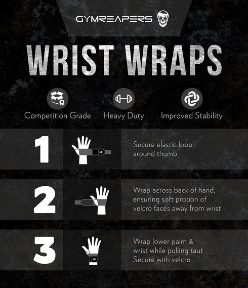 Gymreapers 18" Weightlifting Wrist Wraps (IPF Approved) with Heavy Duty Thumb Loop, Best Support for Powerlifting