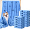 Tatuo 12 Pcs Microfiber Dog Grooming Towels - 28 x 55 Inch, Quick Drying Bath Towels for Small Medium Large Dogs (Blue,