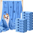 Tatuo 12 Pcs Microfiber Dog Grooming Towels - 28 x 55 Inch, Quick Drying Bath Towels for Small Medium Large Dogs (Blue,