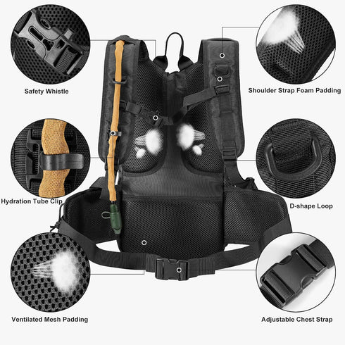FRTKK Tactical Hydration Pack, Lightweight Insulation Water Backpack, Molle Hydration Backpack for Hiking Running