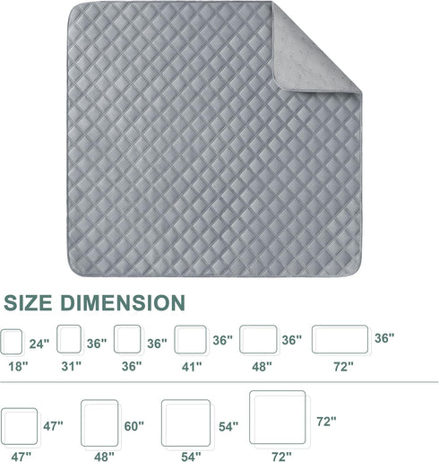 Eterish 36'' 41'' 2 Pack, Reusable Washable Pee Pads for Dogs Large/Extra Large x Absorbent Pet Puppy Dog Training Pads