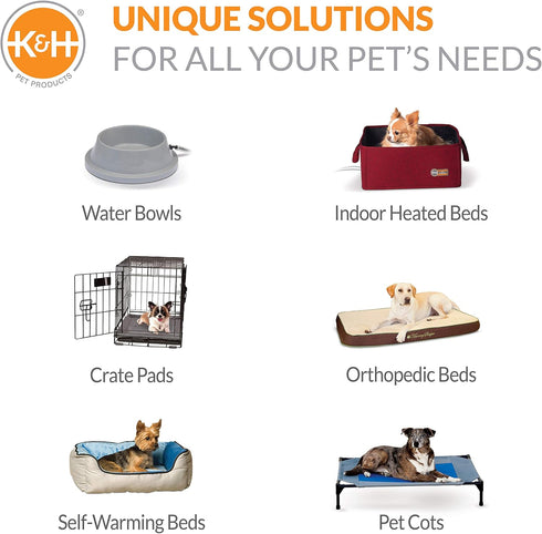 K&H Elevated Outdoor Dog Cot Bed, Raised Cooling Bed with Washable Mesh for Large Dogs, Heavy Duty Frame, Tan