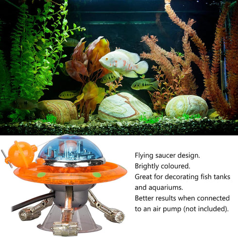 Suspended UFO Fish Tank Decoration - Air Action Ornament for Aquarium Landscape