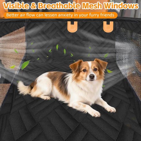 65LB, Large Dog Car Seat, Back Seat Extender for Dogs UP to Hard Bottom Car Back Seat Cover for Dogs Waterproof Dog