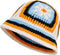 Handmade Crochet Knitted Bucket Hat Summer Floral Beanies Cap (Orange)