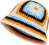 Handmade Crochet Knitted Bucket Hat Summer Floral Beanies Cap (Orange)