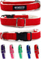 Hemp Dog Collar, Hypoallergenic Padded Adjustable Collar for Small, Medium, and Large Dogs, Small Red