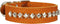 Thick Genuine Leather Spiked Studded Dog Collar - Brown, Fits 18"-22" Neck for Retriever, Doberman, Rottweiler, Pitbull