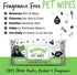 110 Biodegradable Dog Wipes, 100% Plastic Free for Full Body, Eye, Ear, Bum & Paws Grooming, Fragrance Free