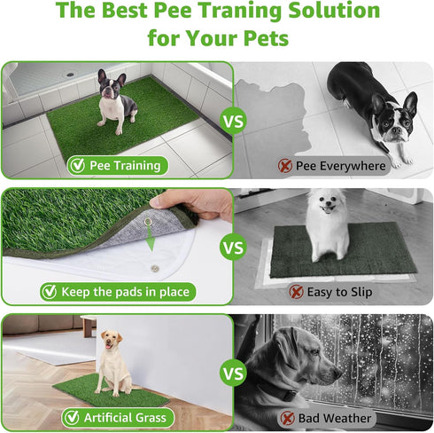Apartment(24.5x39'') PICK FOR LIFE Dog Grass Mat with Pee Pad,Artificial Indoor Grass Potty Training Pads for Dogs