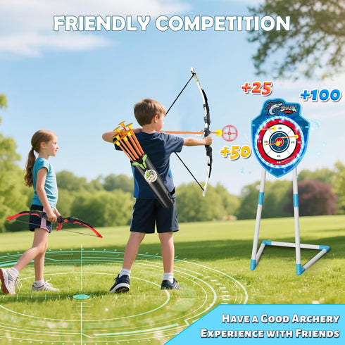 2 Pack 4 1 Set 20 5-12 VATOS Bow and Arrow Toy with LED Light - in Archery & Dart Game with Suction Cup Arrows, Shark