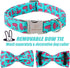 Dog Collars with Bow Tie, Green Flamingo Dog Collar with Safety Metal Buckle, Adjustable for Small Medium Large Dogs,