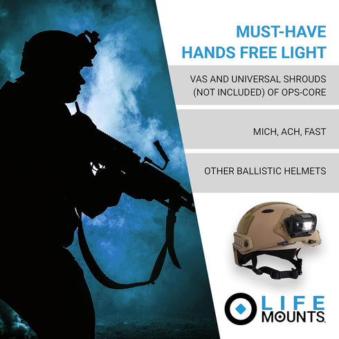 LED Tactical Helmet NVG Shroud Mounted Light