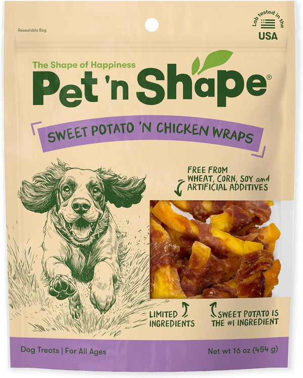 Pet 'n Shape Sweet Potato Chews Jerky Dog Treats - 1 Pound