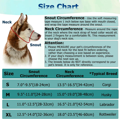 BARKLESS Muzzle Leash for Heavy Pullers - No Pull Stylish Head Halter for Medium Large Aggressive Dogs, Adjustable (M,