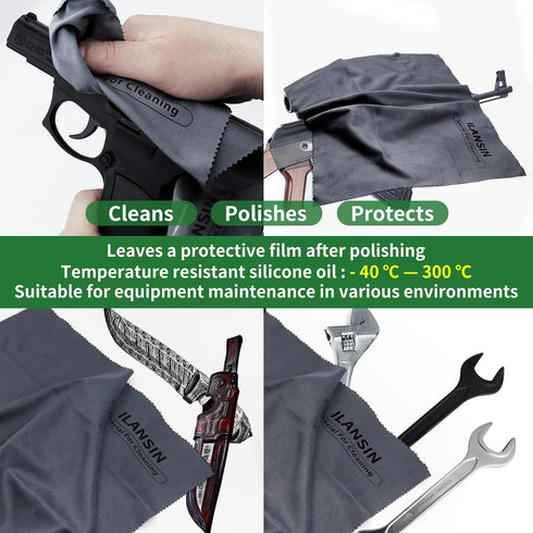 12'' 12'' Silicon Gun Cloth Gun Cleaning Cloths Lint Free - Gun Cleaning Wipes with Silicon Gray Gun Cleaning Rags
