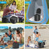 Portable Camping Toilet with PU Cushion, Folding Porta Potty for Adults with Lid and Toilet Paper Holder, Waterproof