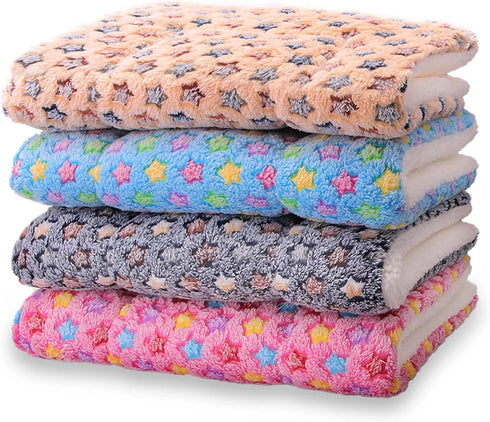 FJWYSANGU Fluffy Pet Cat Blanket, Soft Coral Velvet Puppy Cushion Mat, Warm Cover Pad in Dark Blue