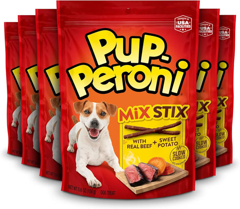 Pup-Peroni Dog Treats, Real Beef + Sweet Potato Mix Stix, 5.6 Ounce