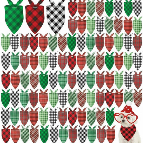 Shyyween 100 Pcs St. Patrick's & Mother's Day Dog Bandanas Bulk Red &