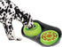 Non-Skid Pet Bowl Tray with 2 Slow Down Bowls Set - For Small to Medium Dogs