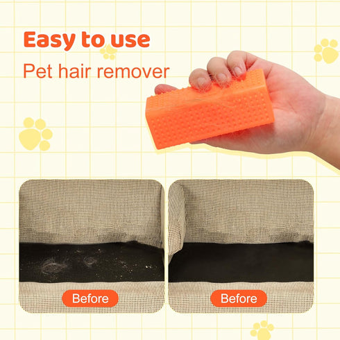 2pcs Silicone Pet Hair Brushes - Convenient Block Roller Cleaner for Carpets, Portable Carpet Cleaner Roller (Yellow &