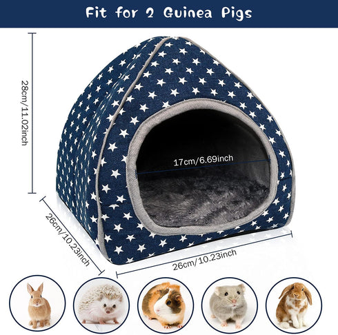 BWOGUE Cozy Guinea Pig House Bed, Large Hideout for Dwarf Rabbits, Hedgehog, Bearded Dragon Winter Nest