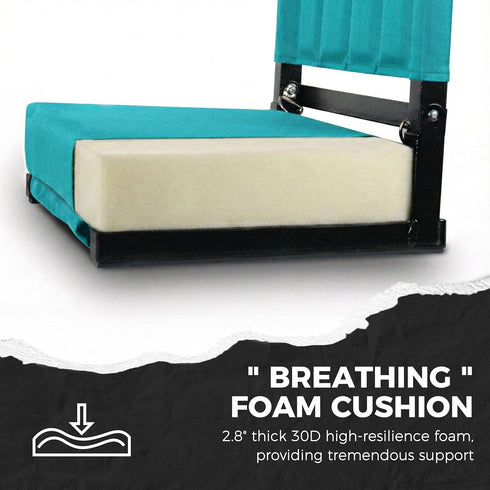 1pc 17" 12" 16.5" SPORT BEATS Stadium Seats with Back Support Bleacher Chairs with Back and Cushion Thick Padded