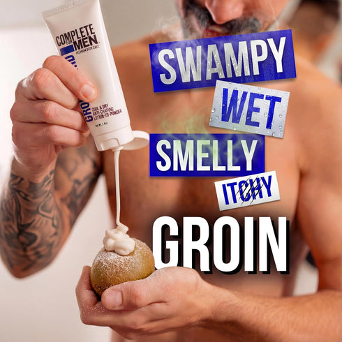 Groin Guard Anti-Chafing Cream Lotion to Powder, Stops Chafing, Sweat Defense, Odor Control, Fresh Scent, Ball & Thigh