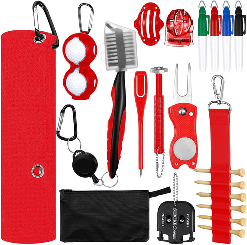 Syhood 21 Pcs Golf Club Cleaning Kit, Accessories with Brush, Towel, Sharpener & Repair Tool for Men or Women